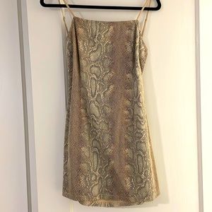 Snakeskin mini dress